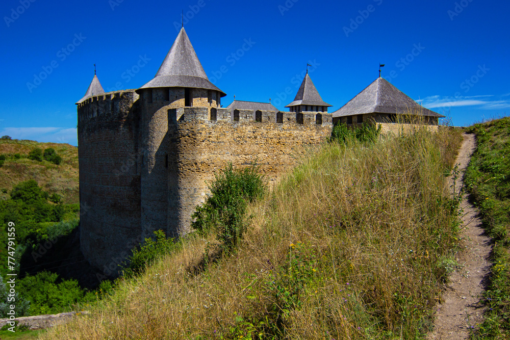 Path to the Khotyn Fortress, a fortification complex situated on the right bank of the Dniester River in Khotyn, Western Ukraine