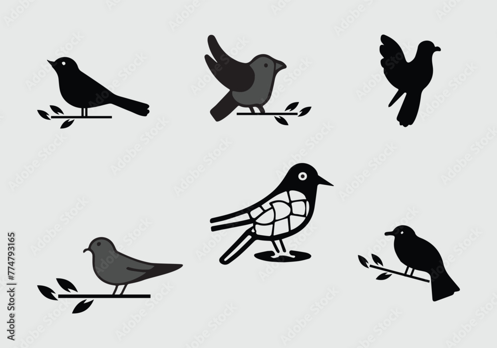 Obraz premium Cuckoo minimal icon illustration design