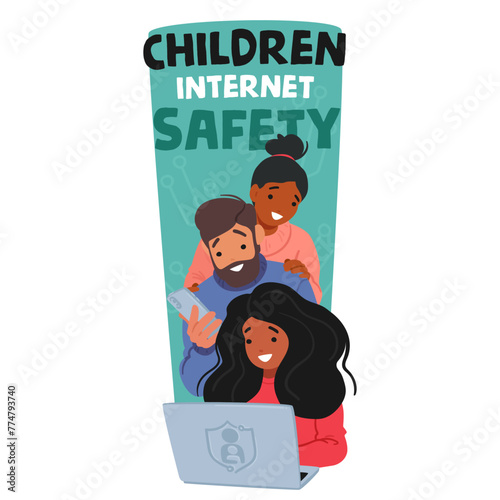 Parent Characters Actively Monitor And Control Their Child Pc Usage, Implementing Filters And Time Limits To Ensure Safe