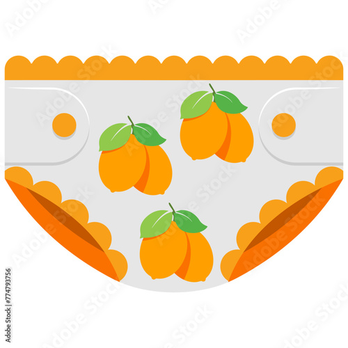 Baby waterproof diaper vector cartoon illustration isolated on a white background.