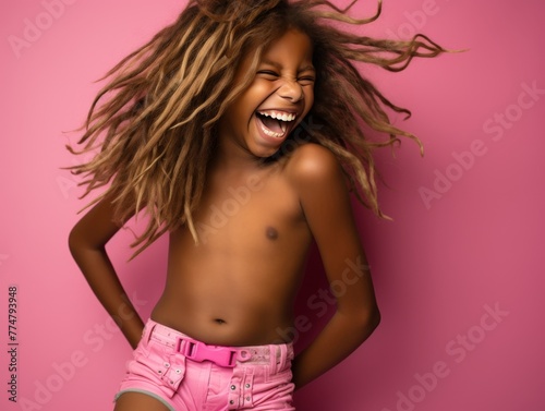 Young Girl With Dreadlocks Posing for a Picture