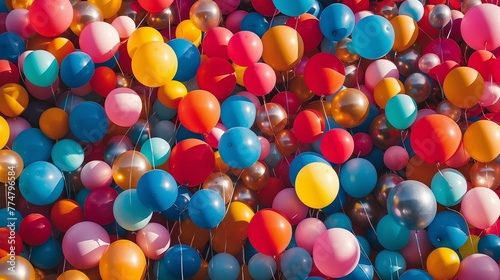 Image of a multitude of colorful balloons.