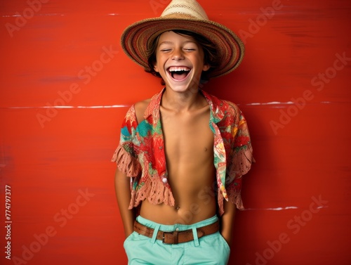 Young Boy Wearing Hat and Scarf © jiawei