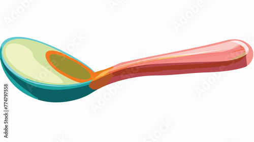 Cartoon spoon flat vector isolated on white background