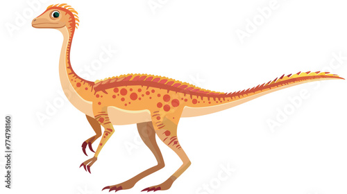 Therizinosaurus on white background flat vecto
