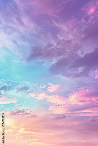 A vibrant, painterly sky texture at dawn, capturing the soft pastel hues and the sense of hope and adventure that dawns created with Generative AI Technology © Sentoriak