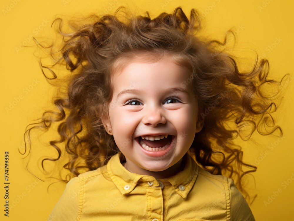 Smiling Little Girl With Curly Hair Smiling Little Girl With Curly Hair