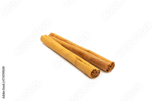 Ceylon cinnamon.Cinnamon sticks isolated on white background. Cinnamon roll and powder. Spicy spice for baking, desserts and drinks. Fragrant ground cinnamon. Close-up. Place for text. copy space