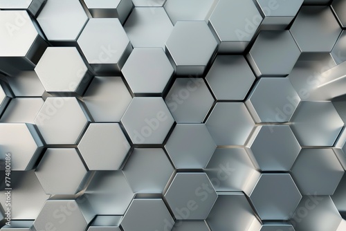 Gray Hexagonal Background With Numerous Tiles
