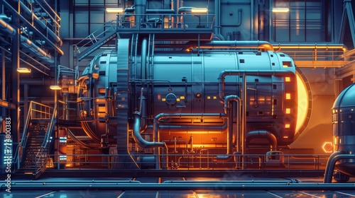Cloaseup, Boilers, For generating steam for heating or power, factory equipments, futuristic background photo