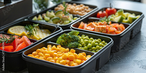 lunch boxes with meals for school children