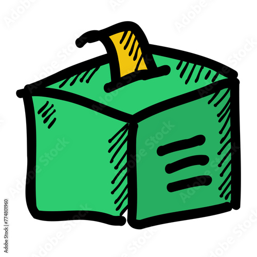 suggestion box of customer service and support doodle icon