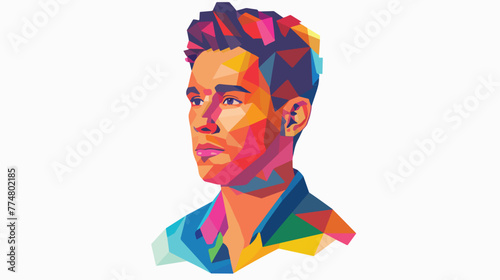 Colorful talented man vector illustration icon. 
