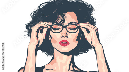Creative vector illustration of woman without eyes