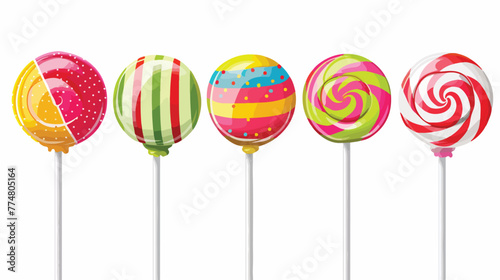Different colorful lollipops isolated on white set fl © Mishab