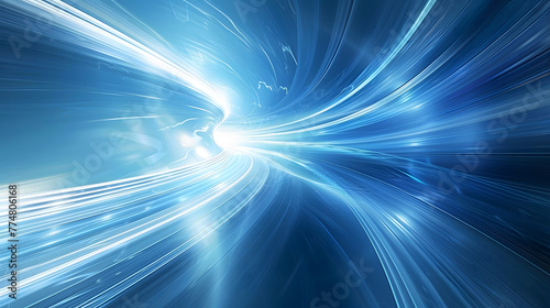 3D abstract background of scifi light data technology light tunnel