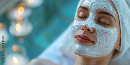 Skin care. Woman with beautiful face touching healthy facial skin