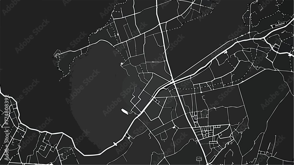 Detailed negative navigation white lines urban street