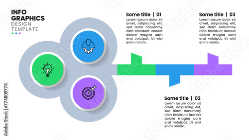 Infographic template. The key to success with 3 steps