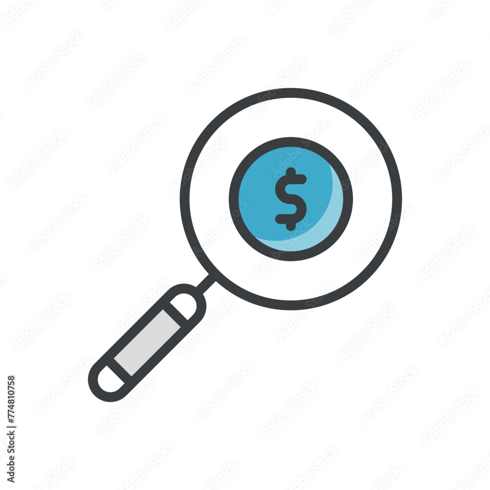 Search For Investment vector icon Search For Investment vector icon