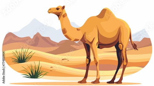 Dromedary Camel In Desert Vector Royalty Free image Cl © Aliha
