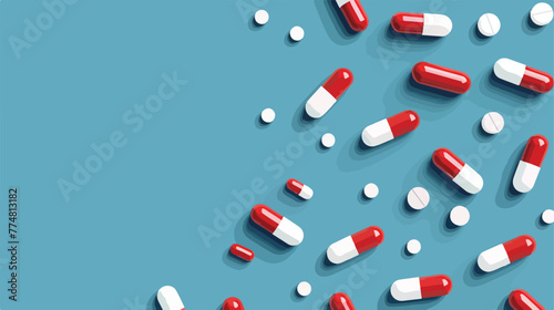 Illustration of red and white medicine pills against