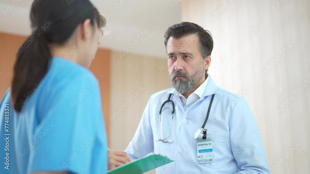 Team of doctor have a discussion together in the doctor office in hospital. Team of doctor have a discussion together in the doctor office in hospital.