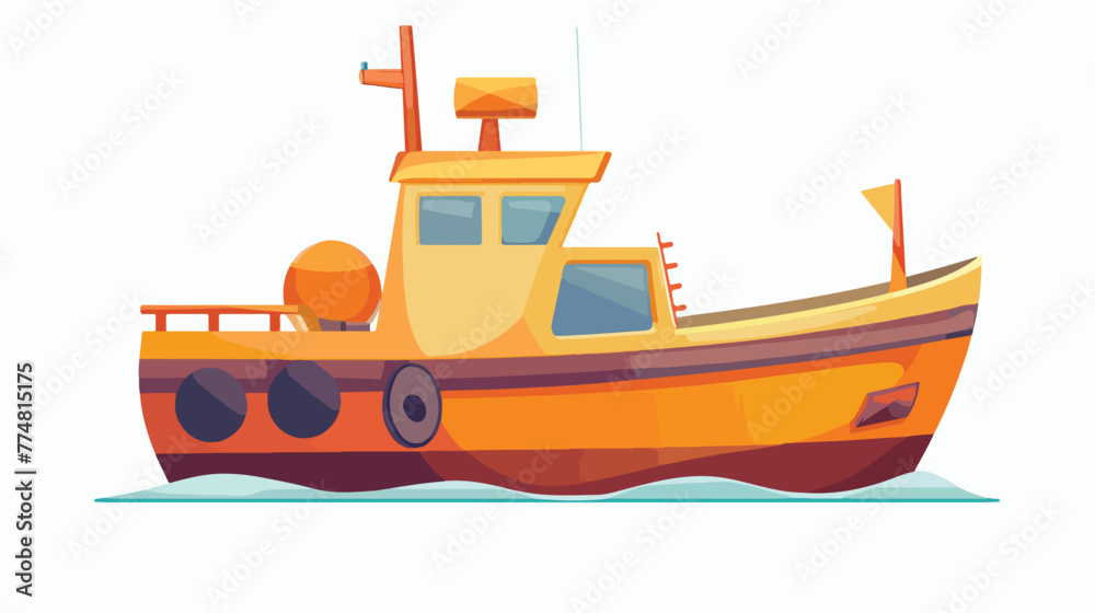 Flat boat icon. Vector. flat vector isolated on white