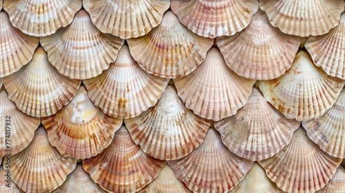 cockle shell background pattern texture. ocean wildlife seafood concept