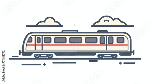 Outline train icon illustrationvector railway sign