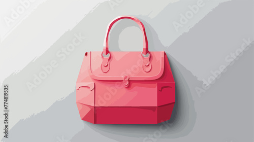 Paper cut Handbag icon isolated on grey background © Mishab