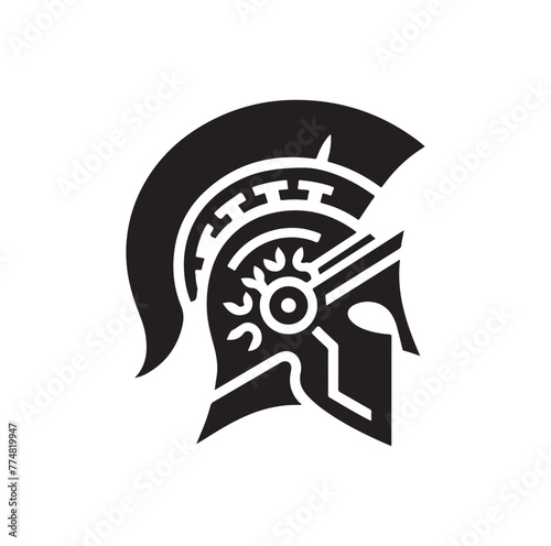 Greek warrior Spartan helmet vector illustration