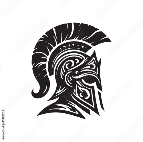 Greek warrior Spartan helmet vector illustration