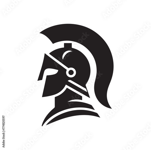 Greek warrior Spartan helmet vector illustration