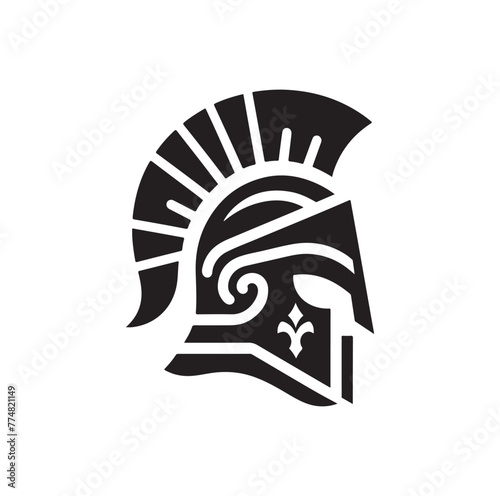 Greek warrior Spartan helmet vector illustration