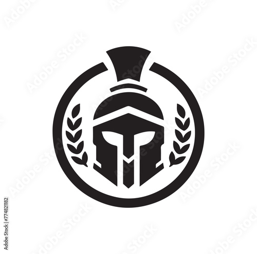 Greek warrior Spartan helmet vector illustration photo