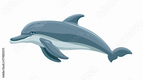 Dolphin flat vector isolated on white background