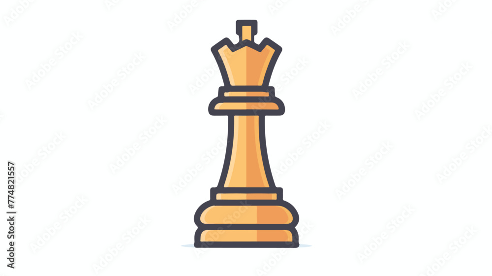 Piece of chess. The king thin line style icon flat vector