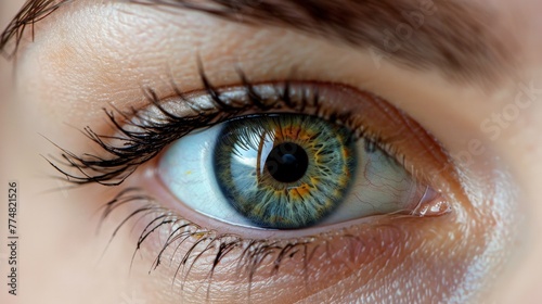 With extreme macro techniques, unveil the minute structures of the human eye, showcasing the delicate arrangement of iris, pupils, and intricate ocular features.
 photo