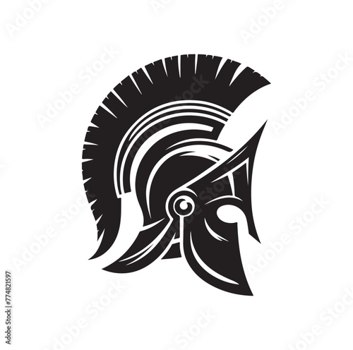 Greek warrior Spartan helmet vector illustration