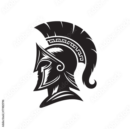 Greek warrior Spartan helmet vector illustration