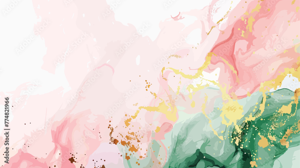 Pink golden and green fairytale abstract background.