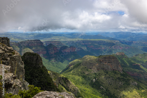 Clouds above Three Rondavels and Blyde River Canyon