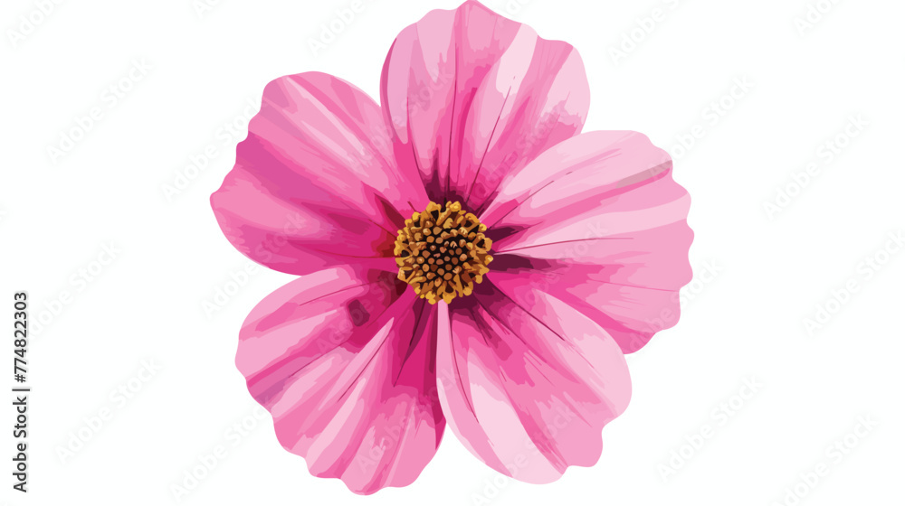 Pink vector flower flat vector isolated on white background