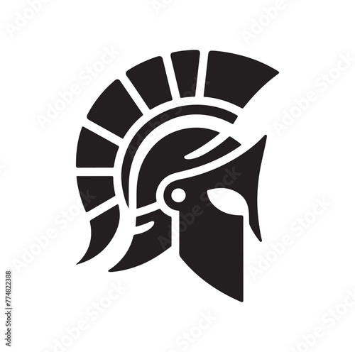 Greek warrior Spartan helmet vector illustration