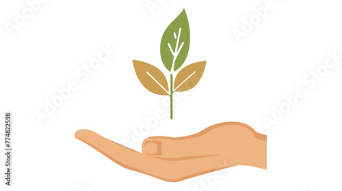 Plant in Hand Vector Logo Design. Natural Products Lo