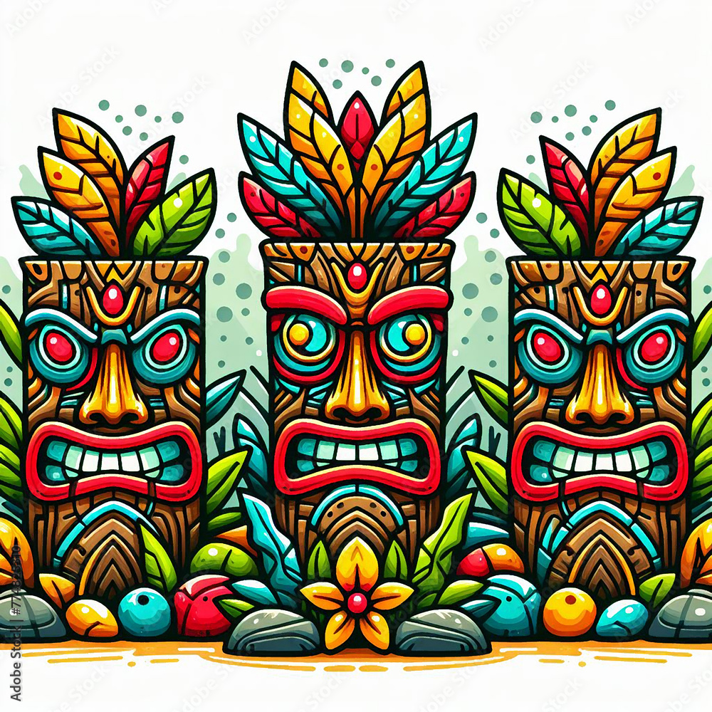 funny cartonized tiki mask texture pattern
funny cartonized tiki mask texture pattern
