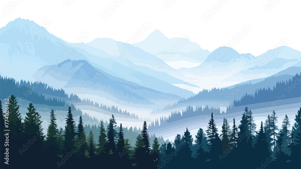 Realistic mountain landscape