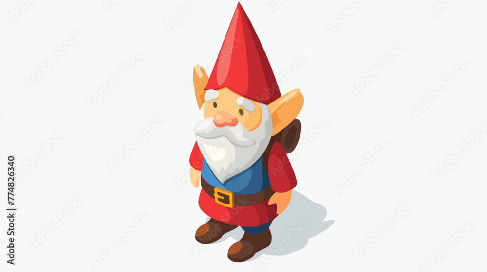 Red capped gnome icon. Isometric of Red capped gnome
