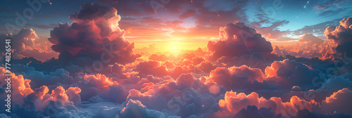 Illustration of way to heaven kingdom among the,
Breathtaking sunset sky with stunning cloud formations that will take your breath away